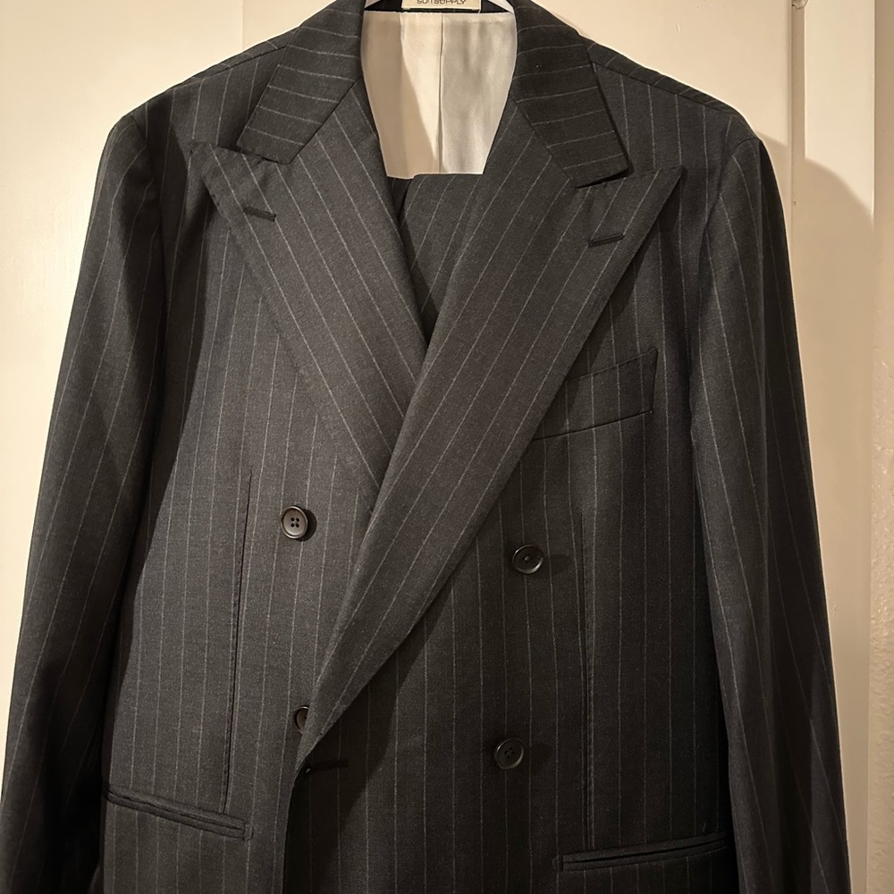 Men's Pinstripe Double-Breasted Blazer